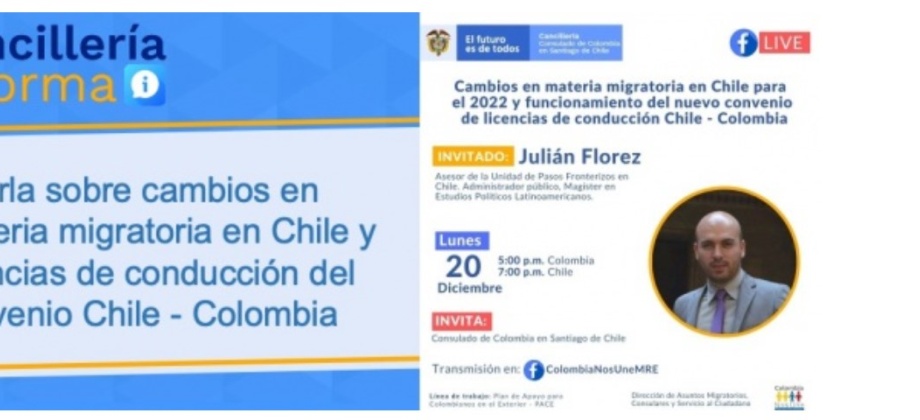 Charla sobre cambios en materia migratoria en Chile y licencias de conducción del convenio Chile-Colombia