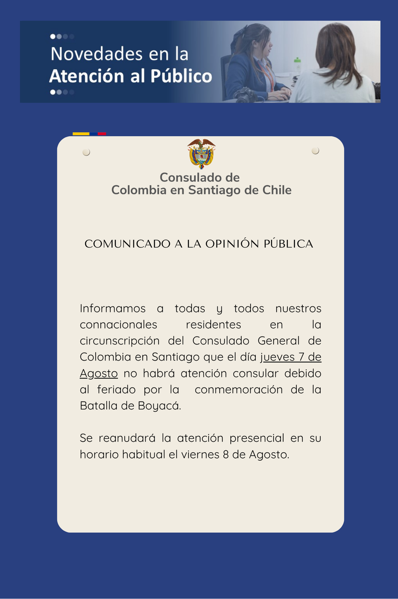 atención al público