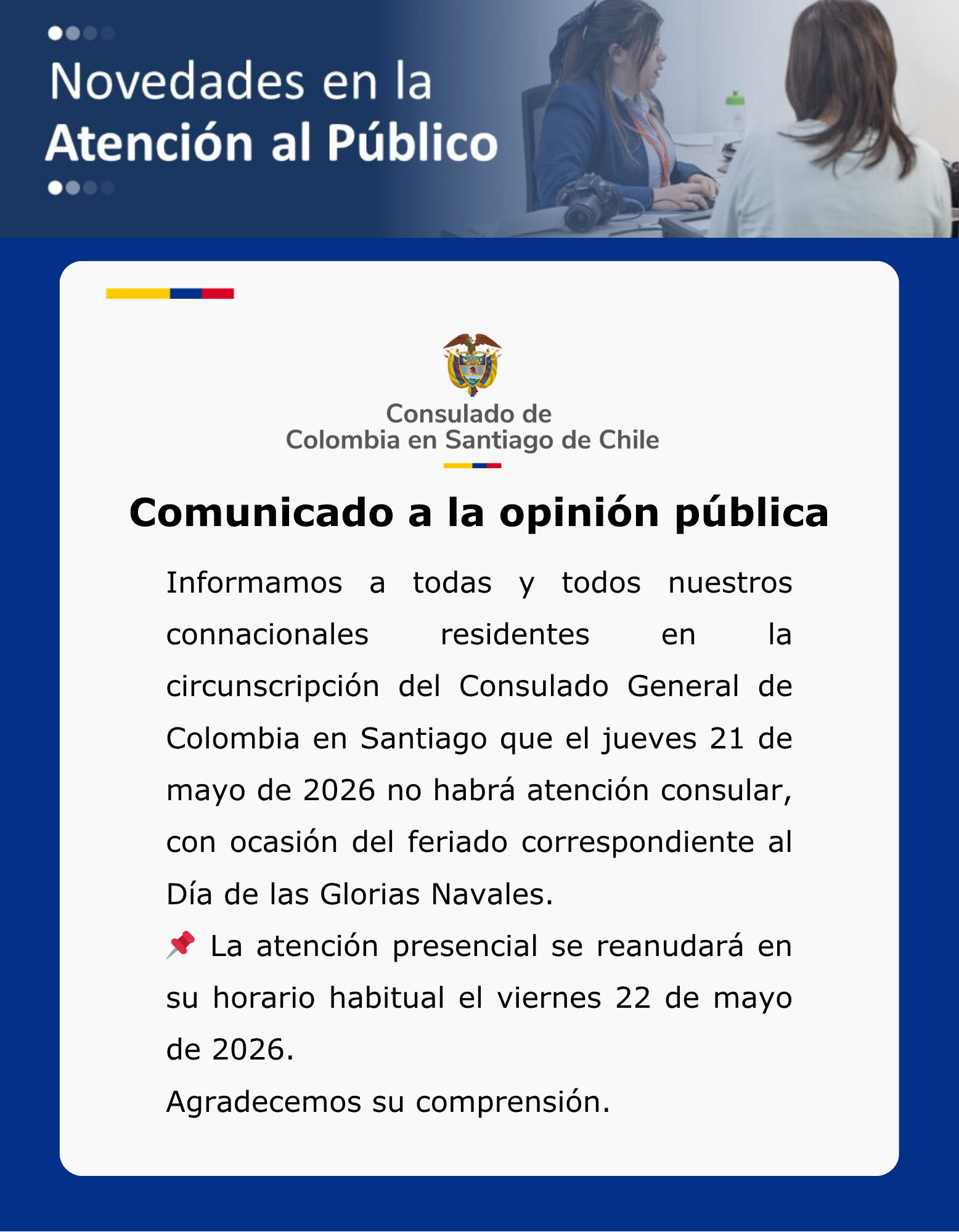 Comunicado festivo