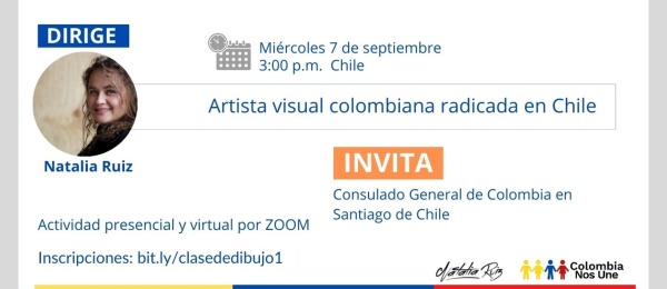 Consulado en Santiago de Chile invita a participar en la clase de dibujo y acuarela "Entre plumas y colores", el 7 de septiembre de 2022